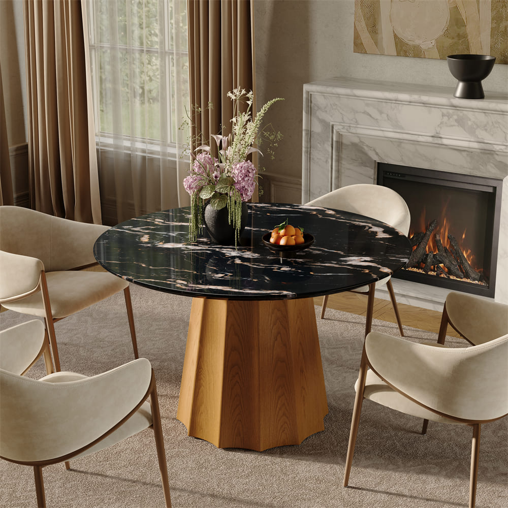 Dura-Round Pedestal Wood Dining Table