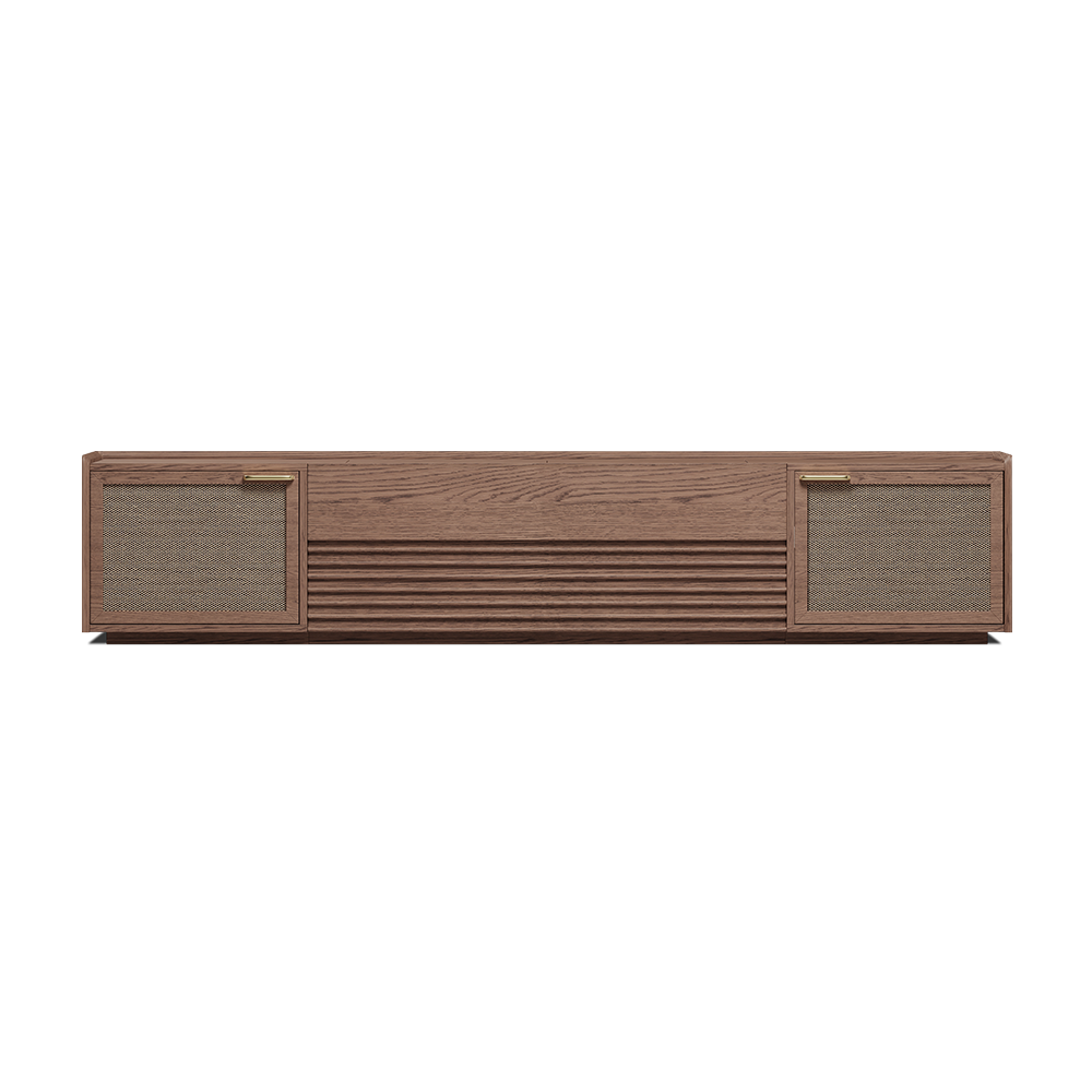 $50 Deposit| 90.5'' Walnut Two-Axis Motorized Media Console for UST Projector CSUC103